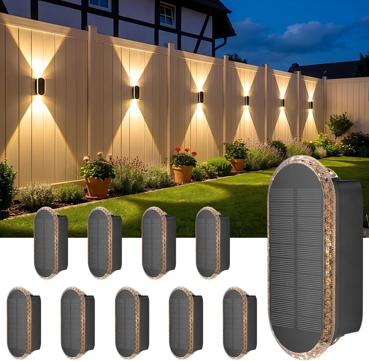 8x Solar Wandleuchten Outdoor - IP65 & 3 Lichtfarben - bis zu 34% Rabatt
