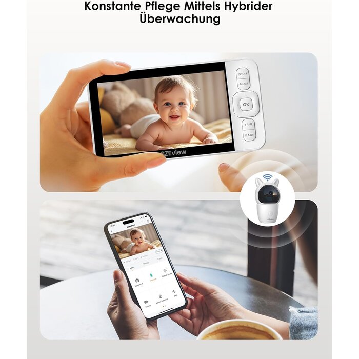 2K Babyphone mit 2 Kameras & 5-Zoll-Monitor - Bis zu 34% günstiger
