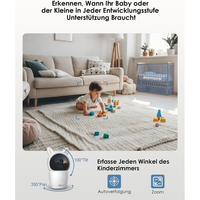 2K Babyphone mit 2 Kameras & 5-Zoll-Monitor - Bis zu 34% günstiger
