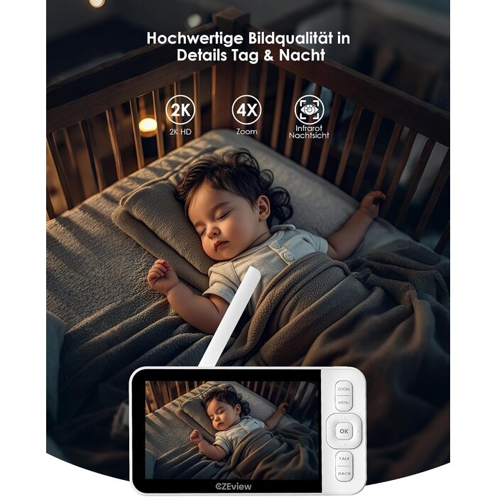 2K Babyphone mit 2 Kameras & 5-Zoll-Monitor - Bis zu 34% günstiger