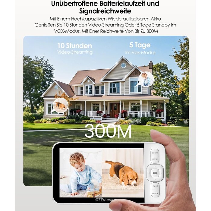 2K Babyphone mit 2 Kameras & 5-Zoll-Monitor - Bis zu 34% günstiger