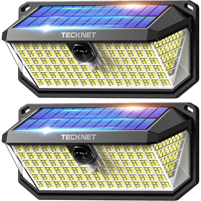 2x Solar-Wandleuchten 4200 Lumen mit Bewegungsmelder - Jetzt bis zu 33% sparen