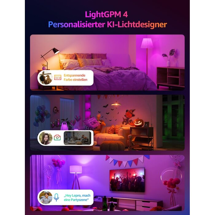 Intelligente LED-Lampen E27 12W 4er-Set - Jetzt bis zu 33% sparen