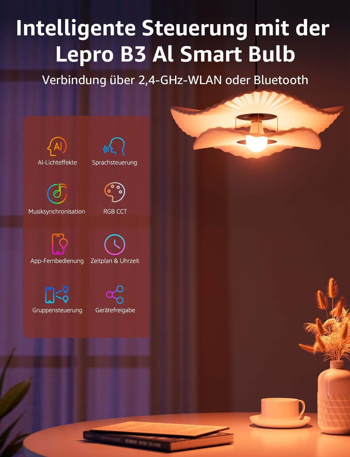 Intelligente LED-Lampen E27 12W 4er-Set - Jetzt bis zu 33% sparen