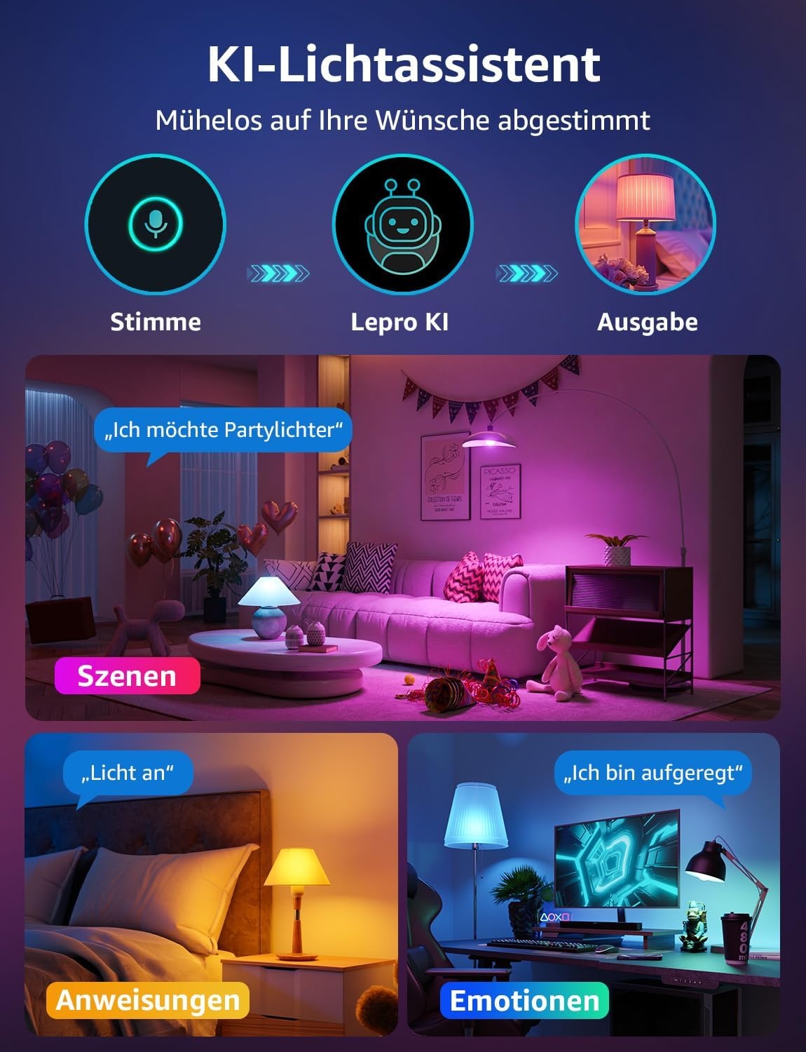 Intelligente LED-Lampen E27 12W 4er-Set - Jetzt bis zu 33% sparen