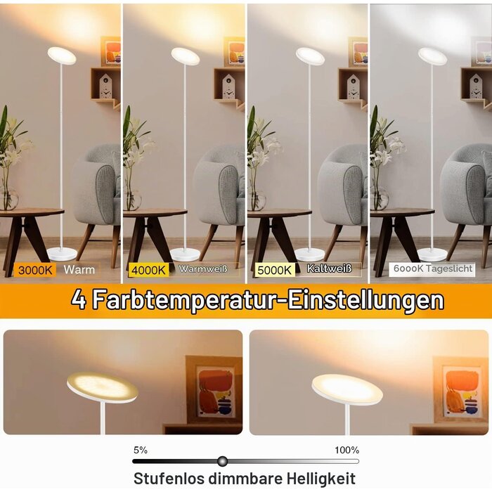 LED Deckenfluter mit Leselampe dimmbar - bis zu 33% Rabatt