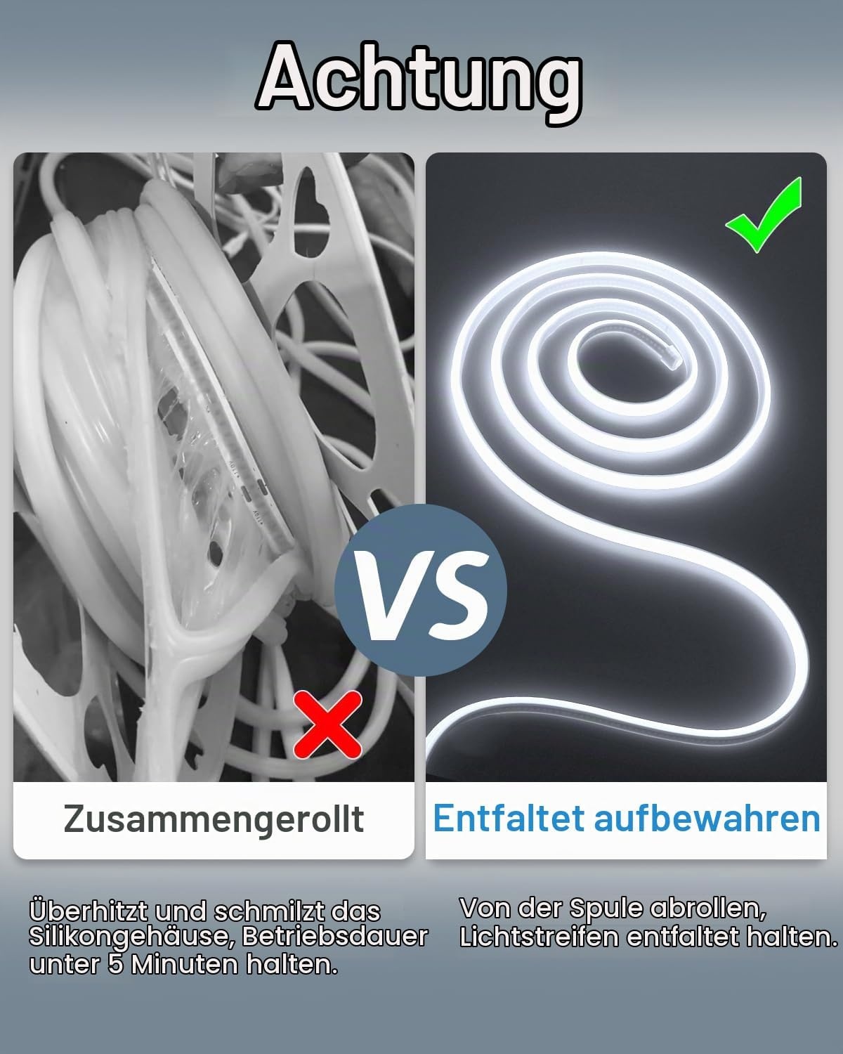 20m COB LED-Streifen Kaltweiß 230V IP67 - Bis zu 33% Rabatt im Outlet