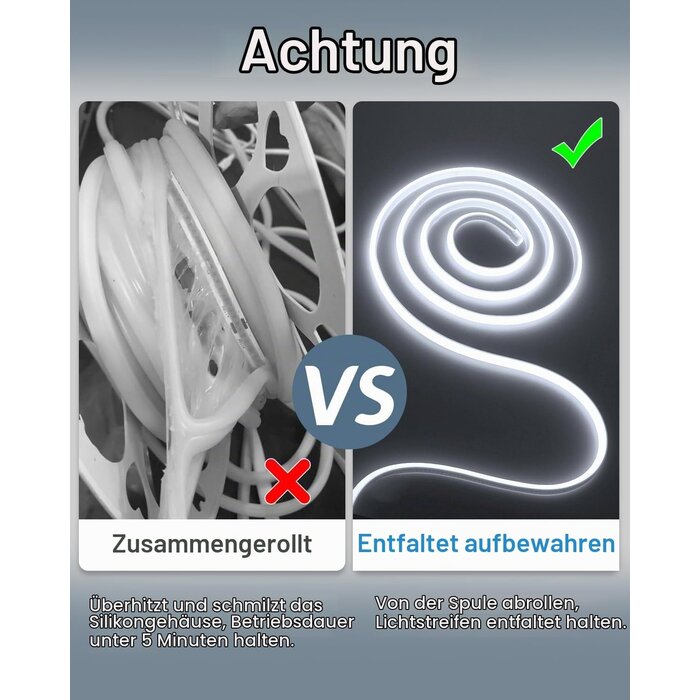 20m COB LED-Streifen Kaltweiß 230V IP67 - Bis zu 33% Rabatt im Outlet