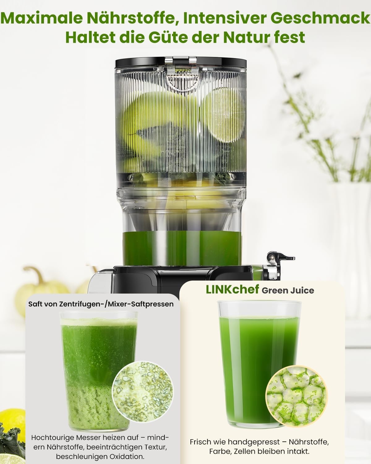 Slow Juicer mit 115mm Öffnung - Jetzt bis zu 30% günstiger sichern!