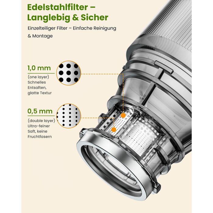 Slow Juicer mit 115mm Öffnung - Jetzt bis zu 30% günstiger sichern!