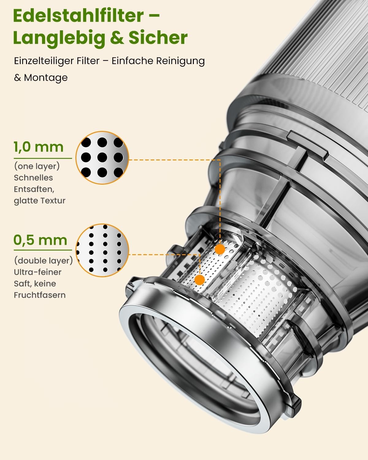 Slow Juicer mit 115mm Öffnung - Jetzt bis zu 30% günstiger sichern!