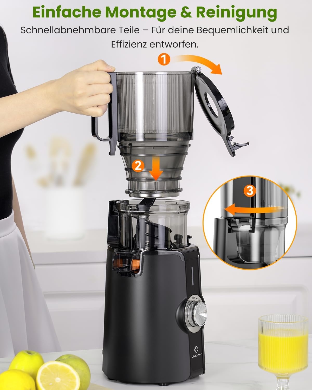 Slow Juicer mit 115mm Öffnung - Jetzt bis zu 30% günstiger sichern!