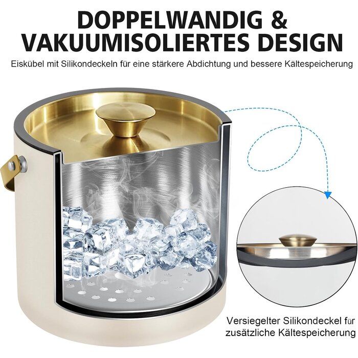 Eiswürfelbehälter 3,2L Edelstahl Perlenweiß - Bis zu 33% Rabatt im Outlet