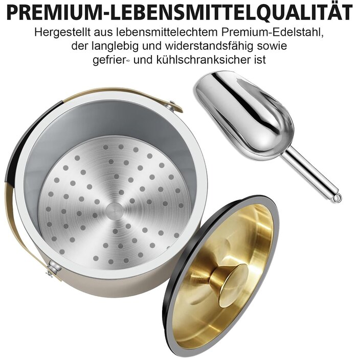 Eiswürfelbehälter 3,2L Edelstahl Perlenweiß - Bis zu 33% Rabatt im Outlet