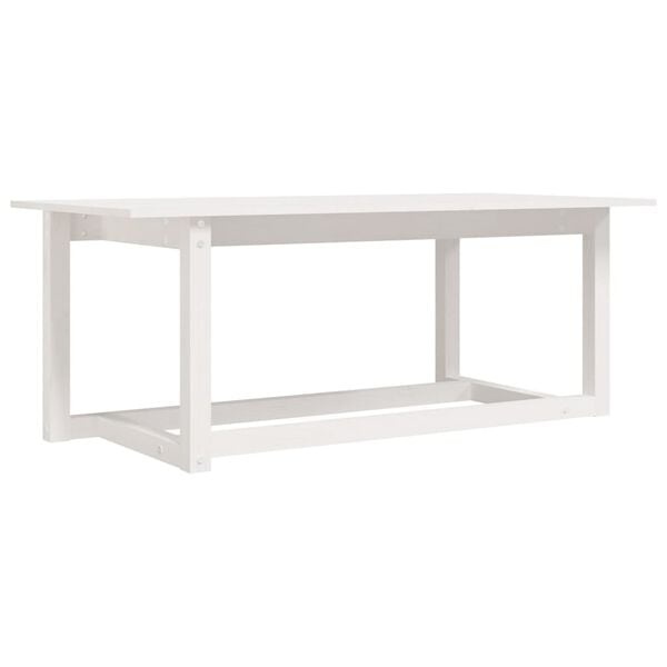Vidaxl Couchtisch Kiefer massiv Weiß 110x55x45 cm - Jetzt bis zu 73% günstiger!