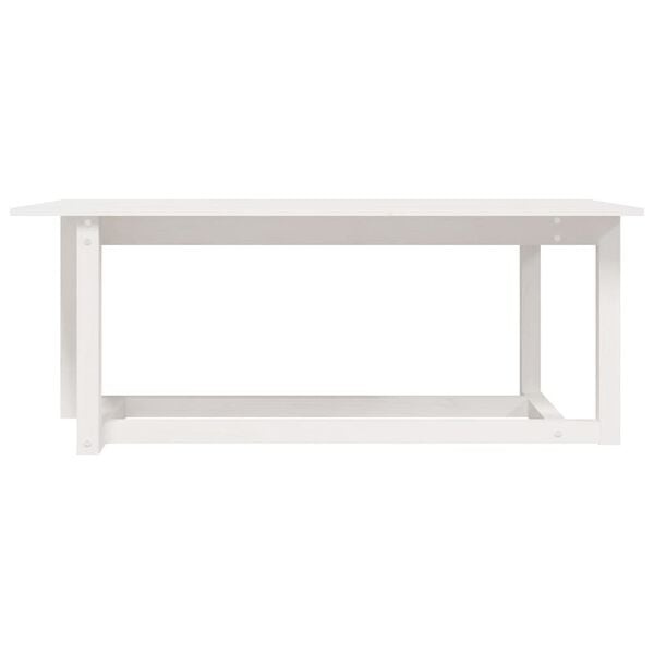 Vidaxl Couchtisch Kiefer massiv Weiß 110x55x45 cm - Jetzt bis zu 73% günstiger!