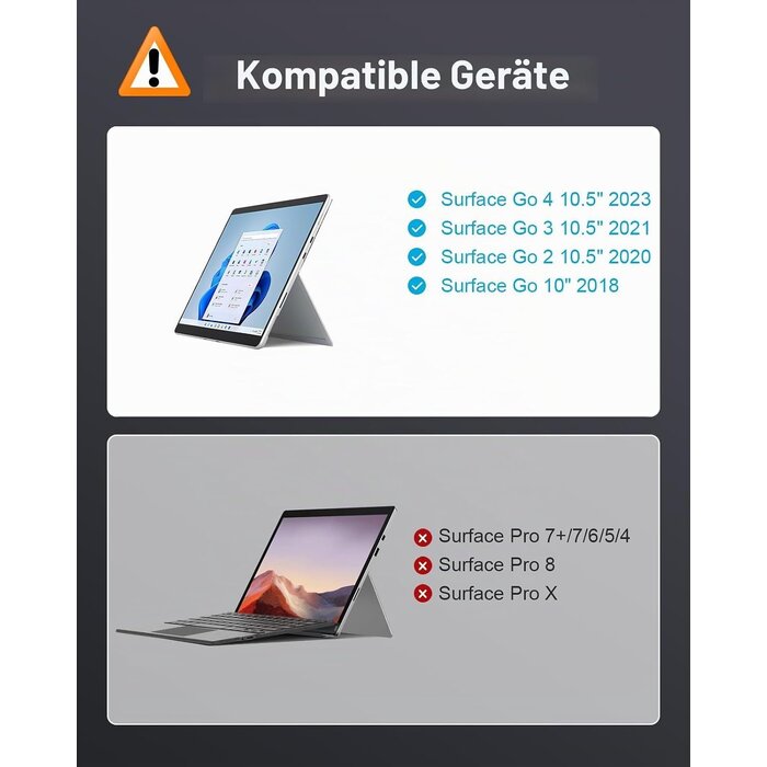Tastatur für Surface Go 1-4 | Bluetooth | Beleuchtet | Bis zu 79% Rabatt