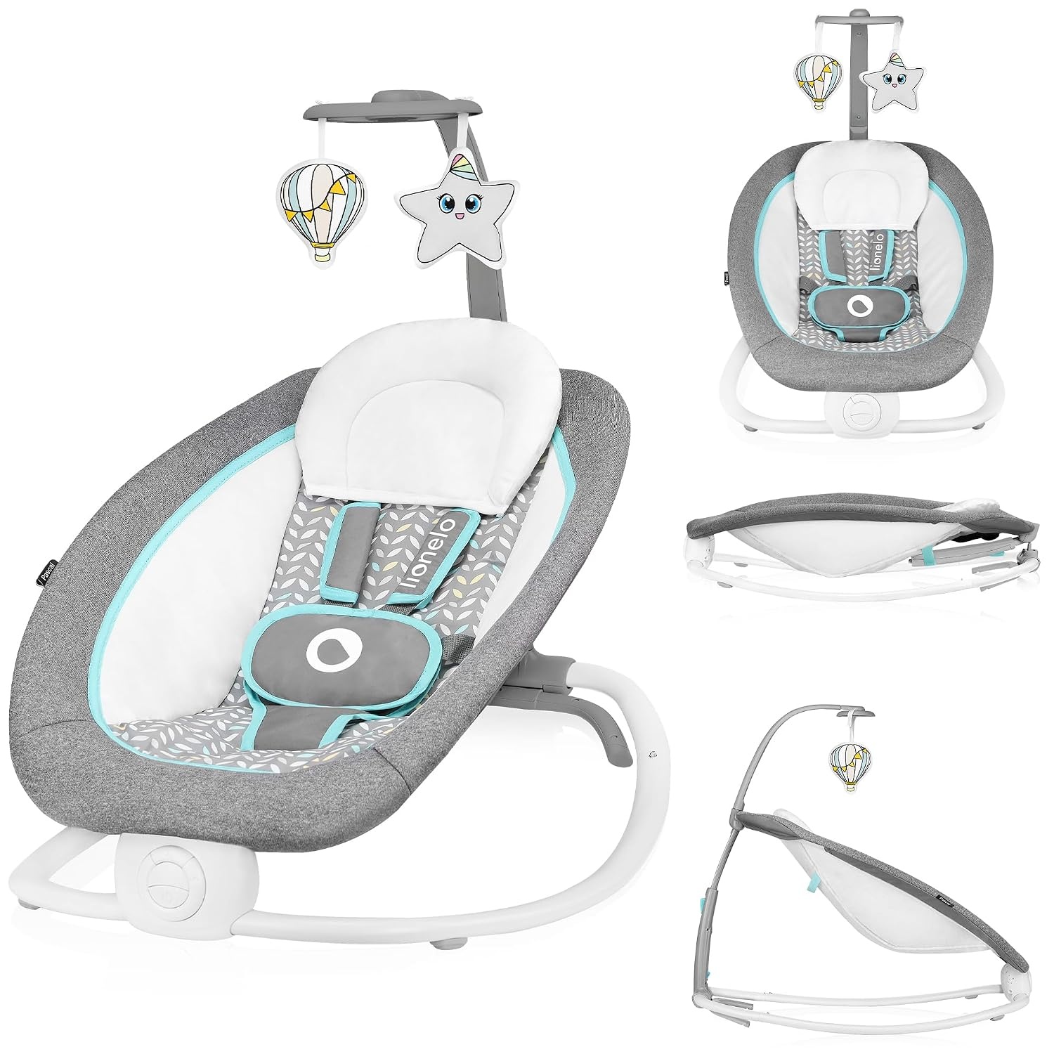 Babywippe mit Schaukelfunktion & Vibration - Grau Scandi - bis zu 34% Rabatt