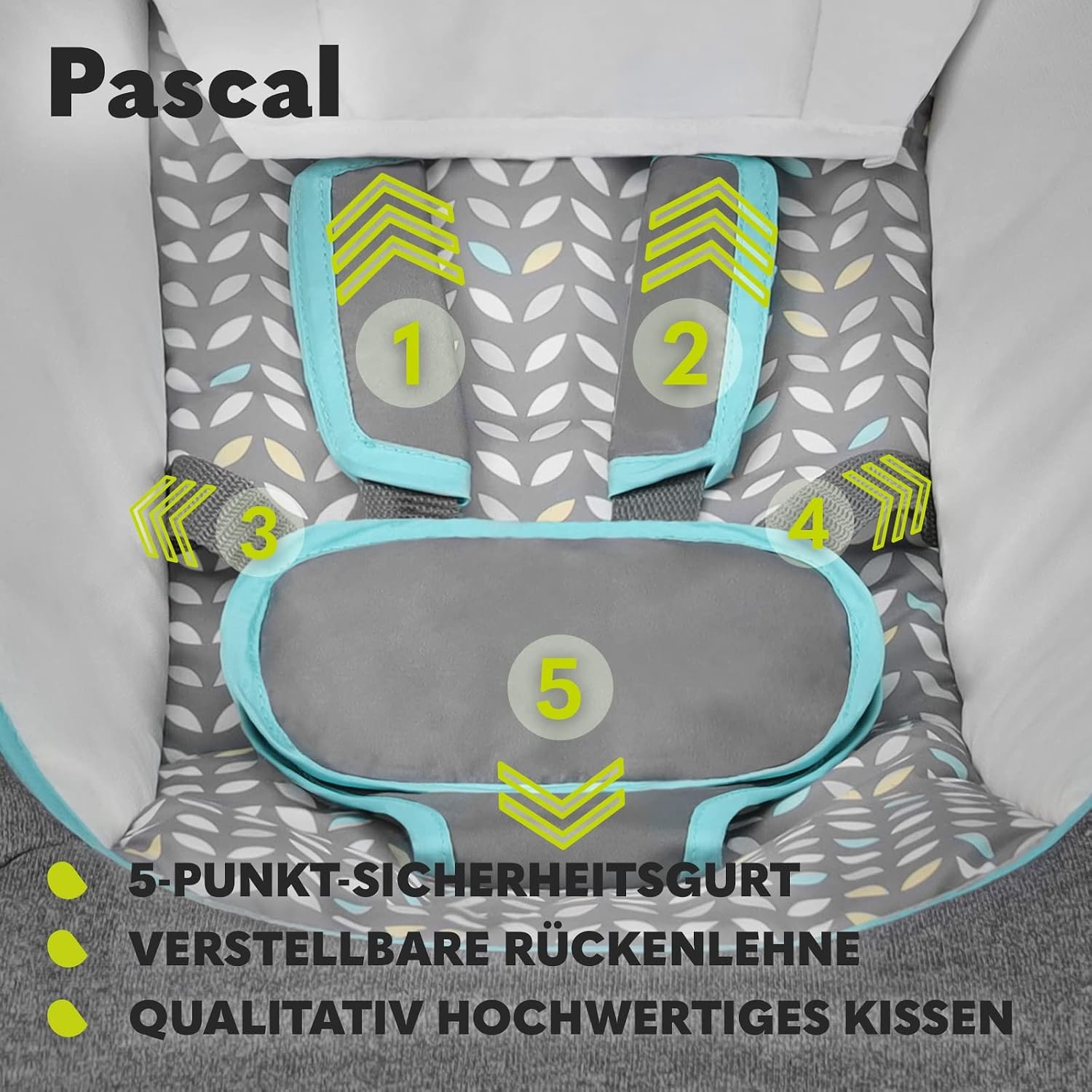 Babywippe mit Schaukelfunktion & Vibration - Grau Scandi - bis zu 34% Rabatt