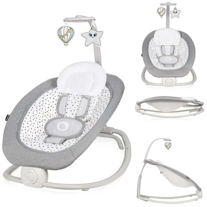 Babywippe mit Schaukelfunktion & Vibration - Grau Scandi - bis zu 34% Rabatt