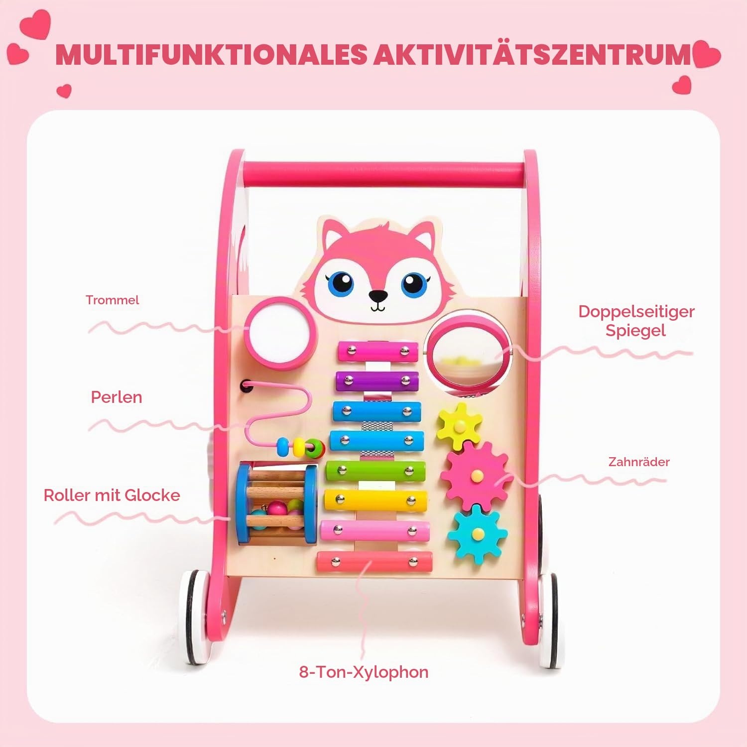 Lauflernwagen Fuchs aus Holz - Aktivitätszentrum - bis zu 33 % Rabatt sparen