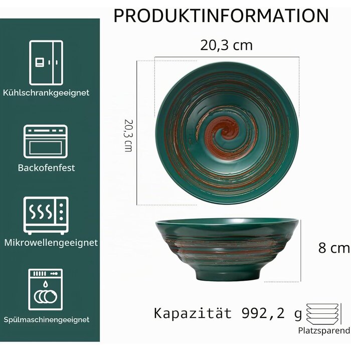 4er Ramen-Schalenset Japanisches Design, 1035 ml, bis zu 33% Rabatt