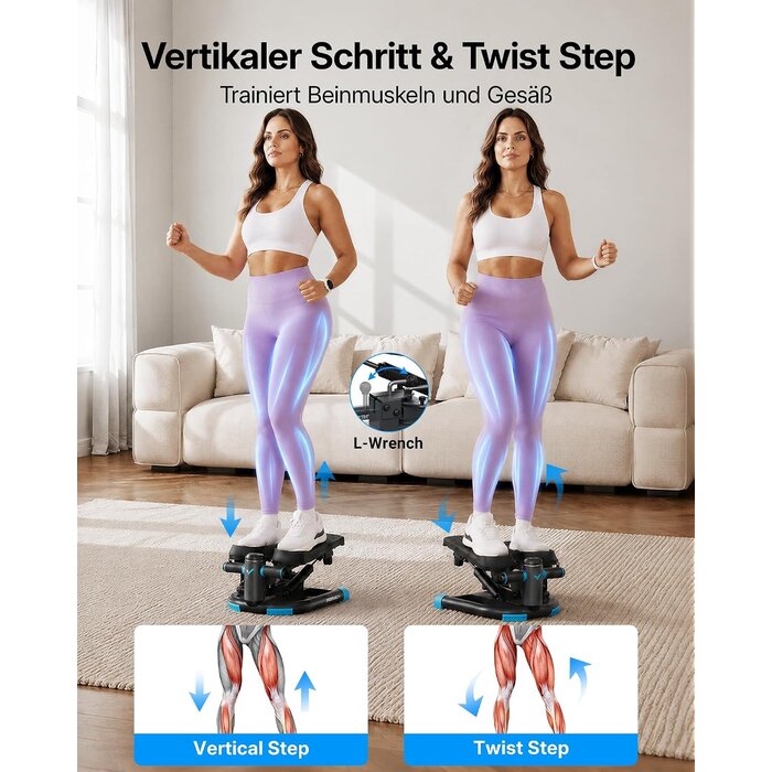 2-in-1 Mini Stepper mit LCD & Widerstandsbändern - bis zu 35% Rabatt