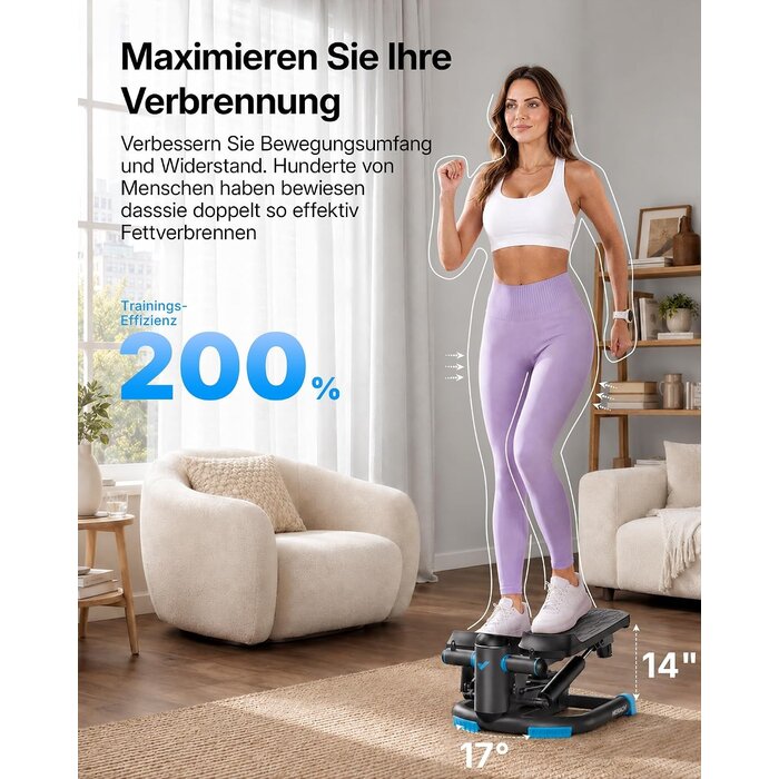 2-in-1 Mini Stepper mit LCD & Widerstandsbändern - bis zu 35% Rabatt