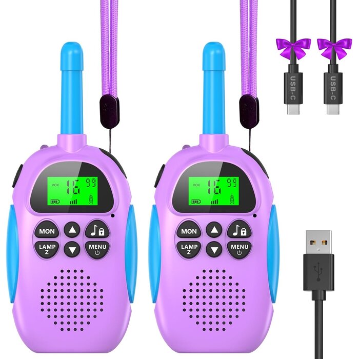 Wiederaufladbare Kinder-Walkie-Talkies - Lila - bis zu 32% Rabatt