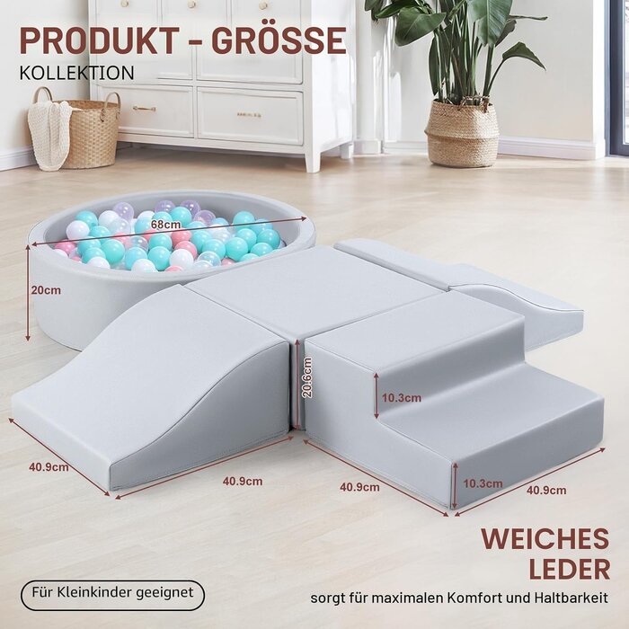 5-tlg. Soft-Play-Set für Kleinkinder, mausgrau - Jetzt bis zu 34% günstiger
