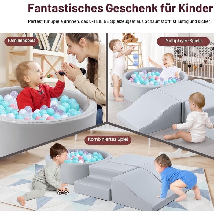 5-tlg. Soft-Play-Set für Kleinkinder, mausgrau - Jetzt bis zu 34% günstiger