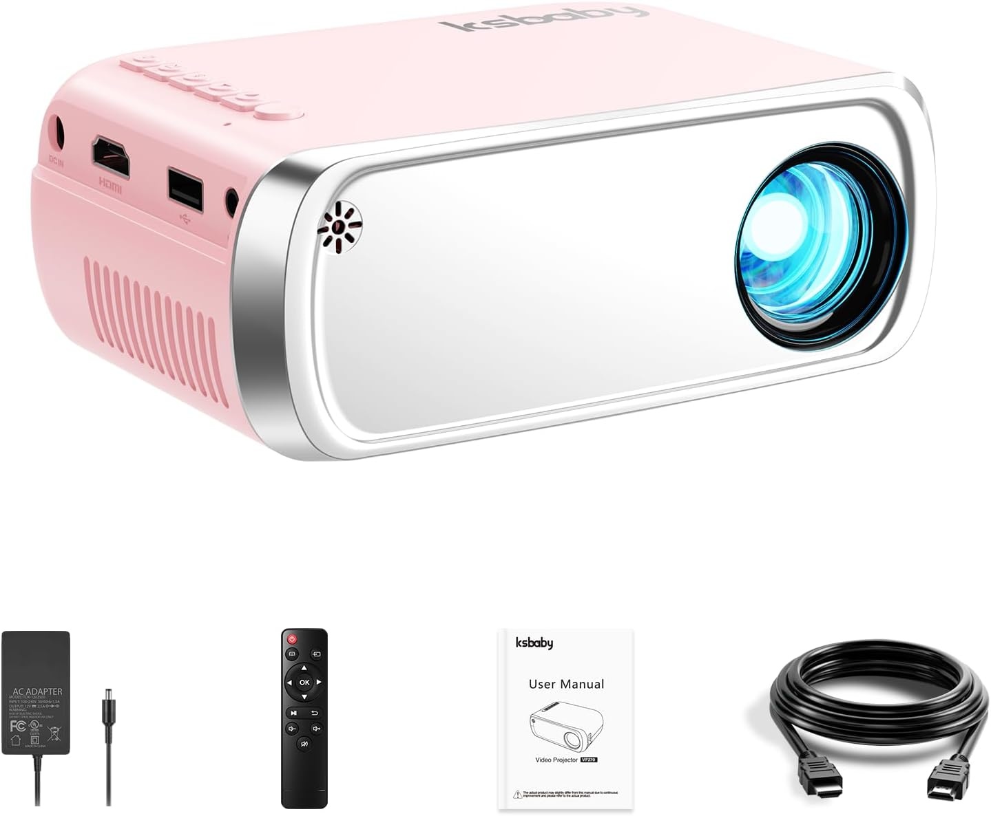Tragbarer Mini-LED-Projektor Pink - Outdoor & Gaming - bis zu 33% reduziert