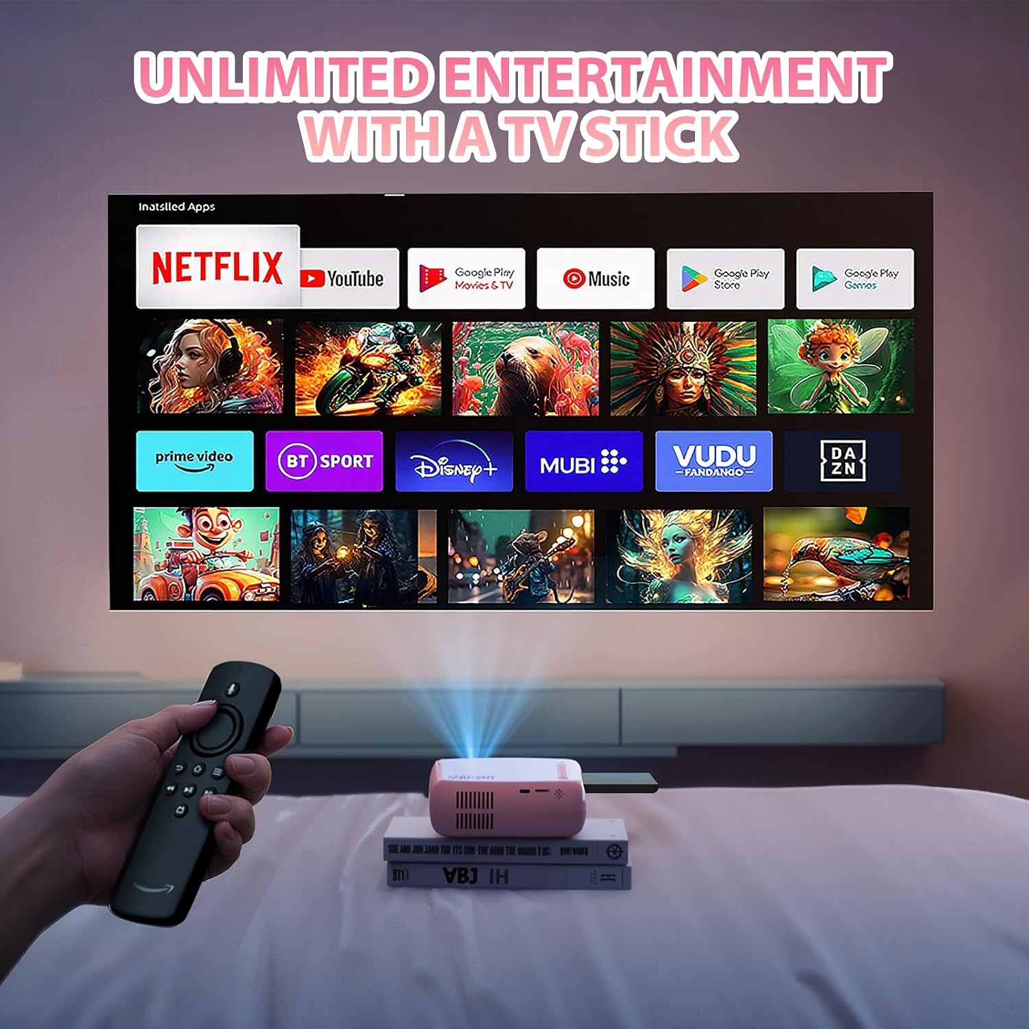 Tragbarer Mini-LED-Projektor Pink - Outdoor & Gaming - bis zu 33% reduziert