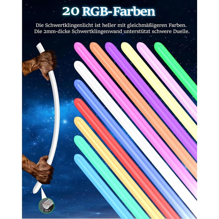 2er-Set Lichtschwerter für Duelle: RGB & Sound, bis zu 29% Rabatt