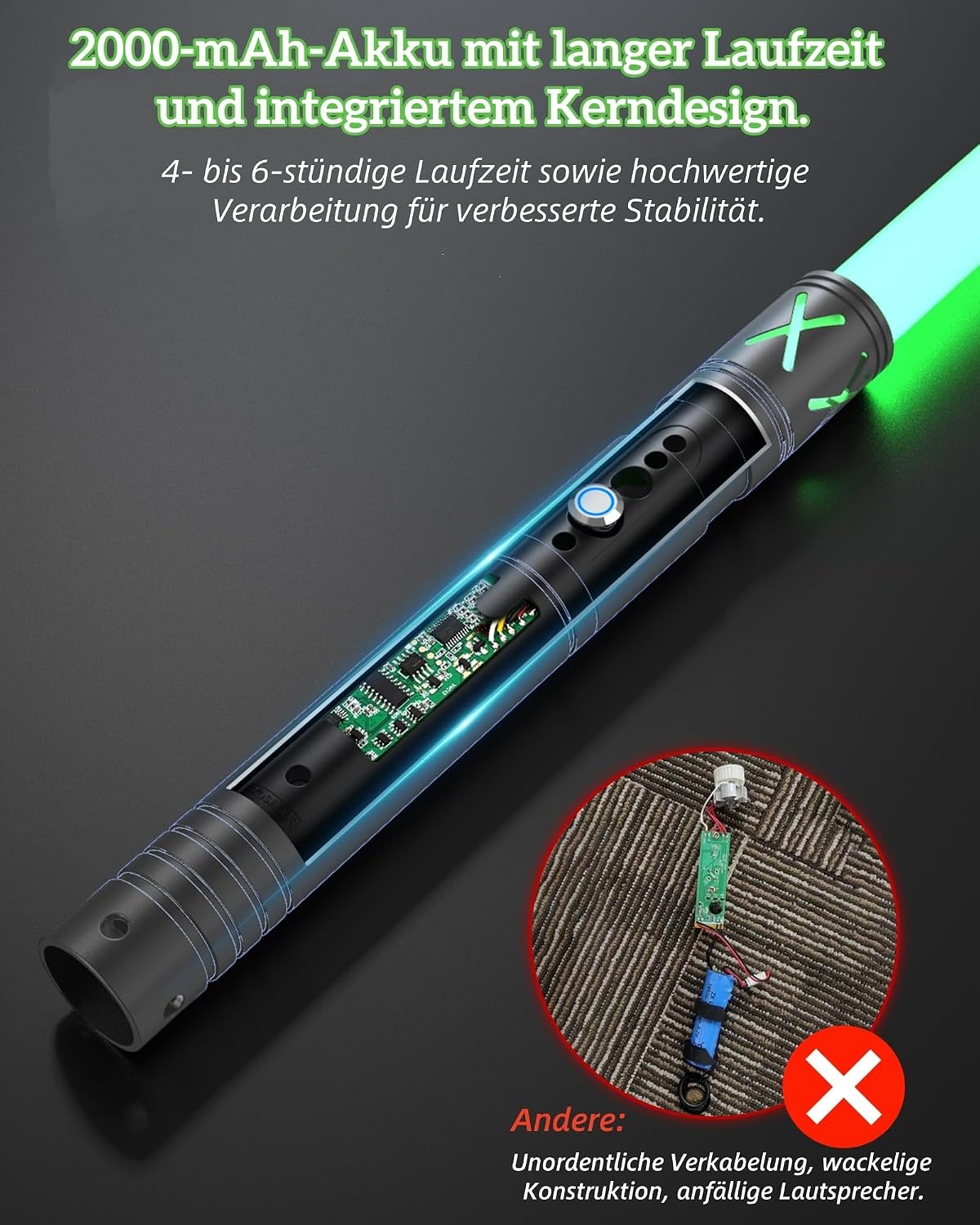 2er-Set Lichtschwerter für Duelle: RGB & Sound, bis zu 29% Rabatt