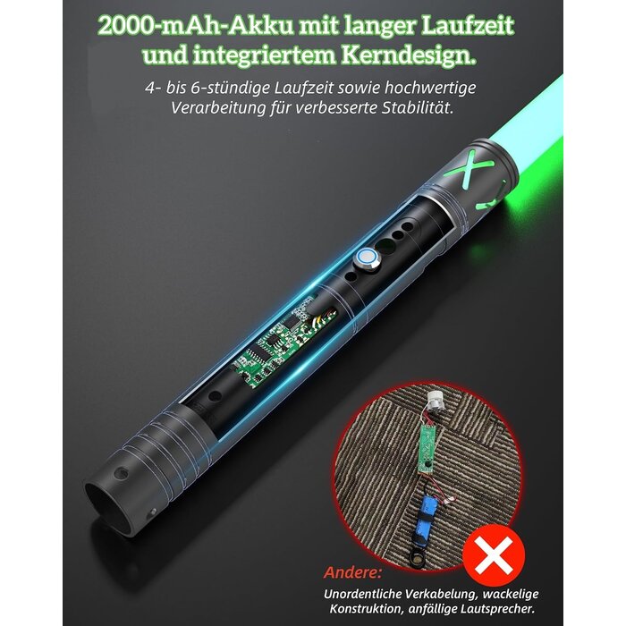 2er-Set Lichtschwerter für Duelle: RGB & Sound, bis zu 29% Rabatt