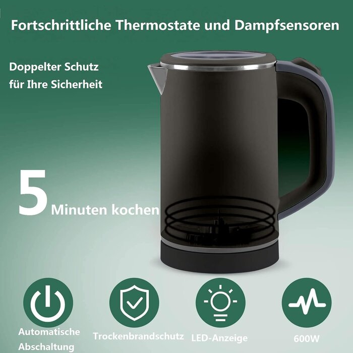 Kompakter Reise-Wasserkocher 0,8L Edelstahl - Bis zu 32% günstiger im Outlet