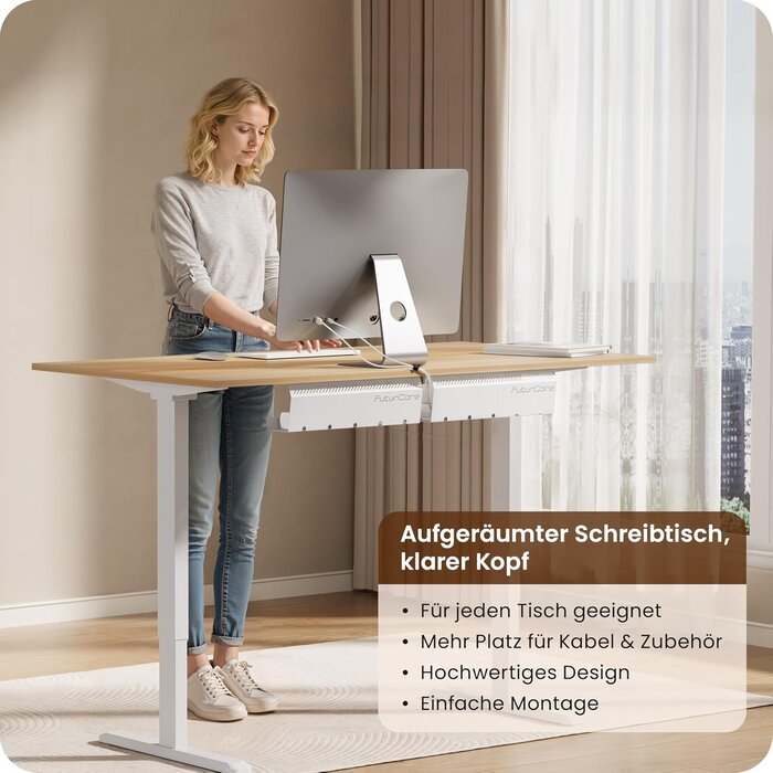 Kabelkanal für Schreibtisch 43x12 cm - 2er-Set - Weiß - bis zu 31% Rabatt