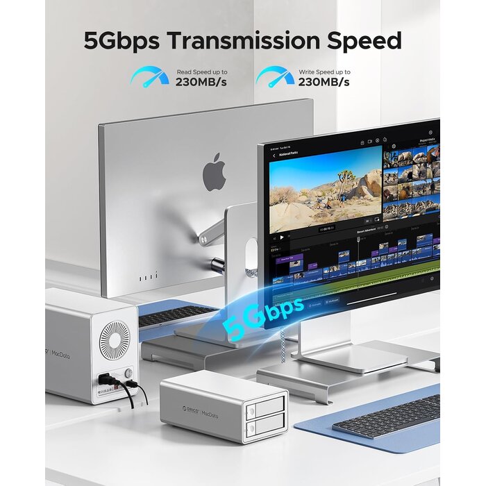 2-Bay Festplattengehäuse 44TB RAID USB 3.0 Silber - bis zu 35% Rabatt