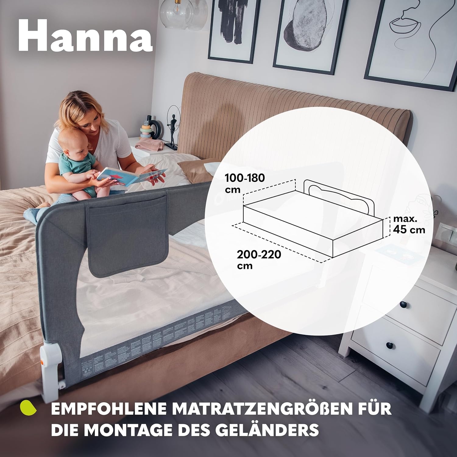 Bettgitter für Kinder, 150x66cm, Klappbar - Sicher & bis zu 33% reduziert