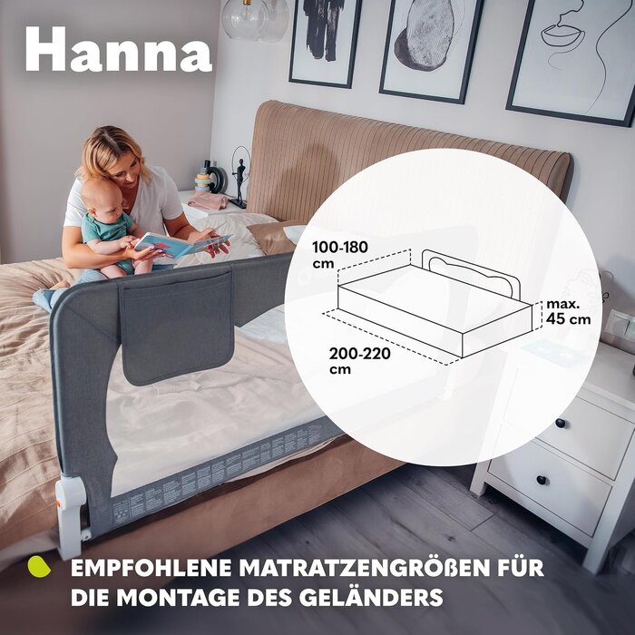Bettgitter Hanna 150x66 cm - Klappbar & Sicher - Jetzt bis zu 33% sparen