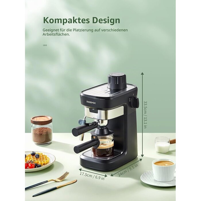 Espressomaschine für Cappuccino & Latte - Schwarz - Sparen Sie bis zu 34%