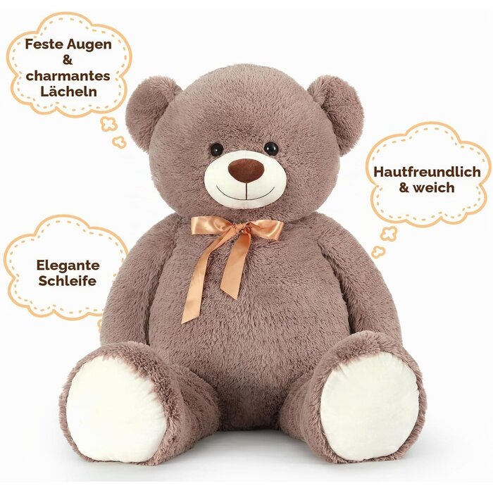 Riesiger Teddybär 130 cm Dunkelbraun XXL - Jetzt bis zu 33% sparen