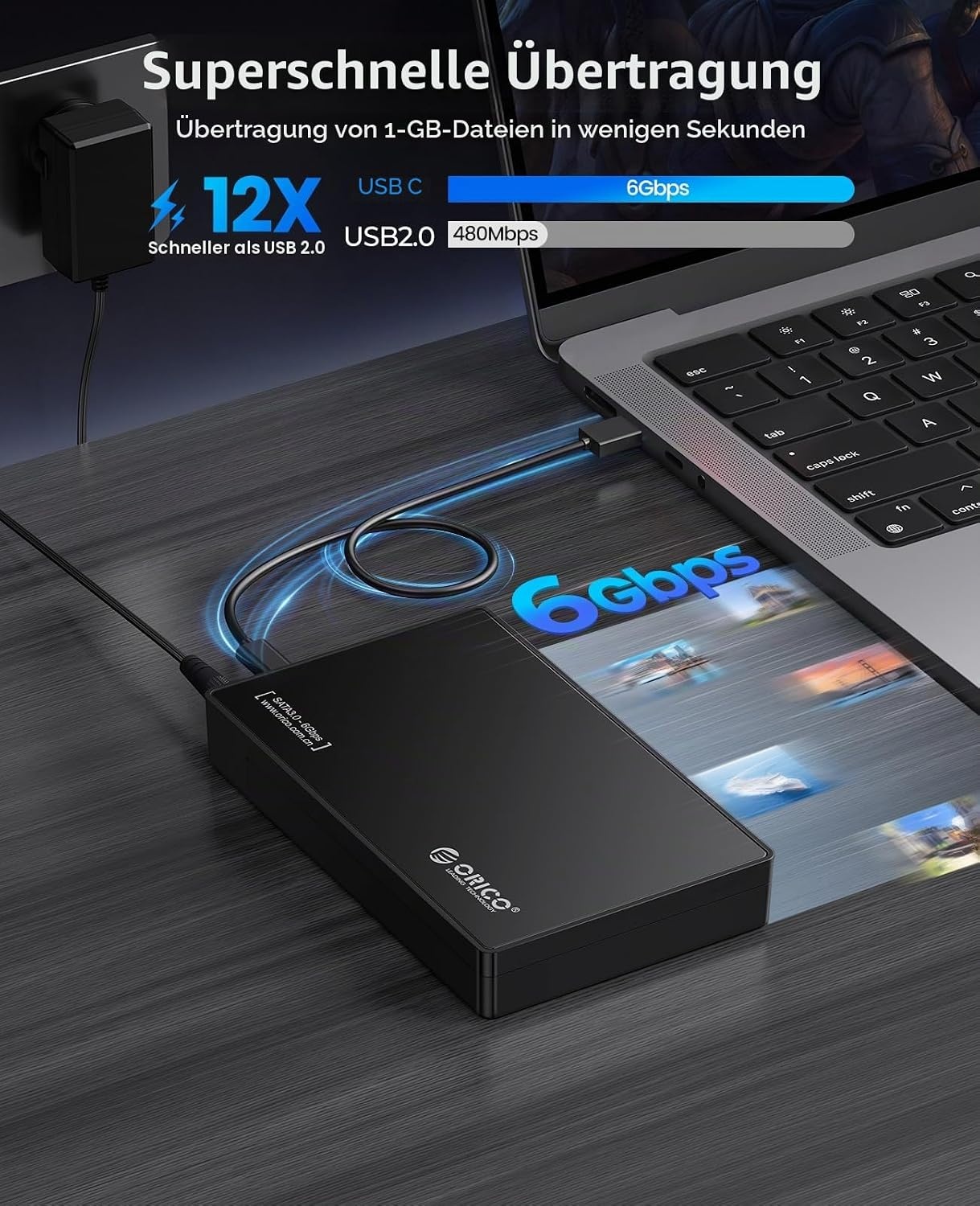 3,5" HDD-Gehäuse SATA bis 20 TB, USB-C, werkzeuglos - bis zu 32% günstiger