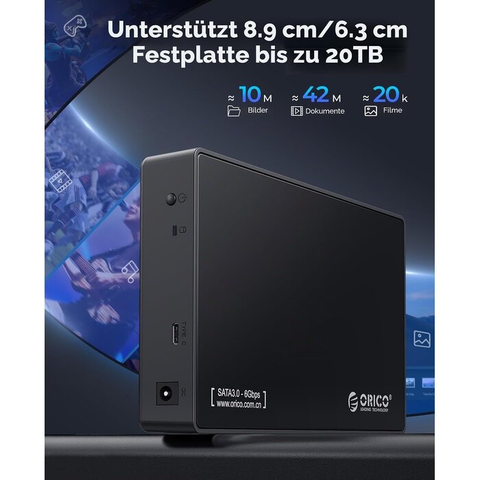3,5" USB-C Festplattengehäuse bis 20TB - Werkzeuglos - Jetzt bis zu 32% sparen