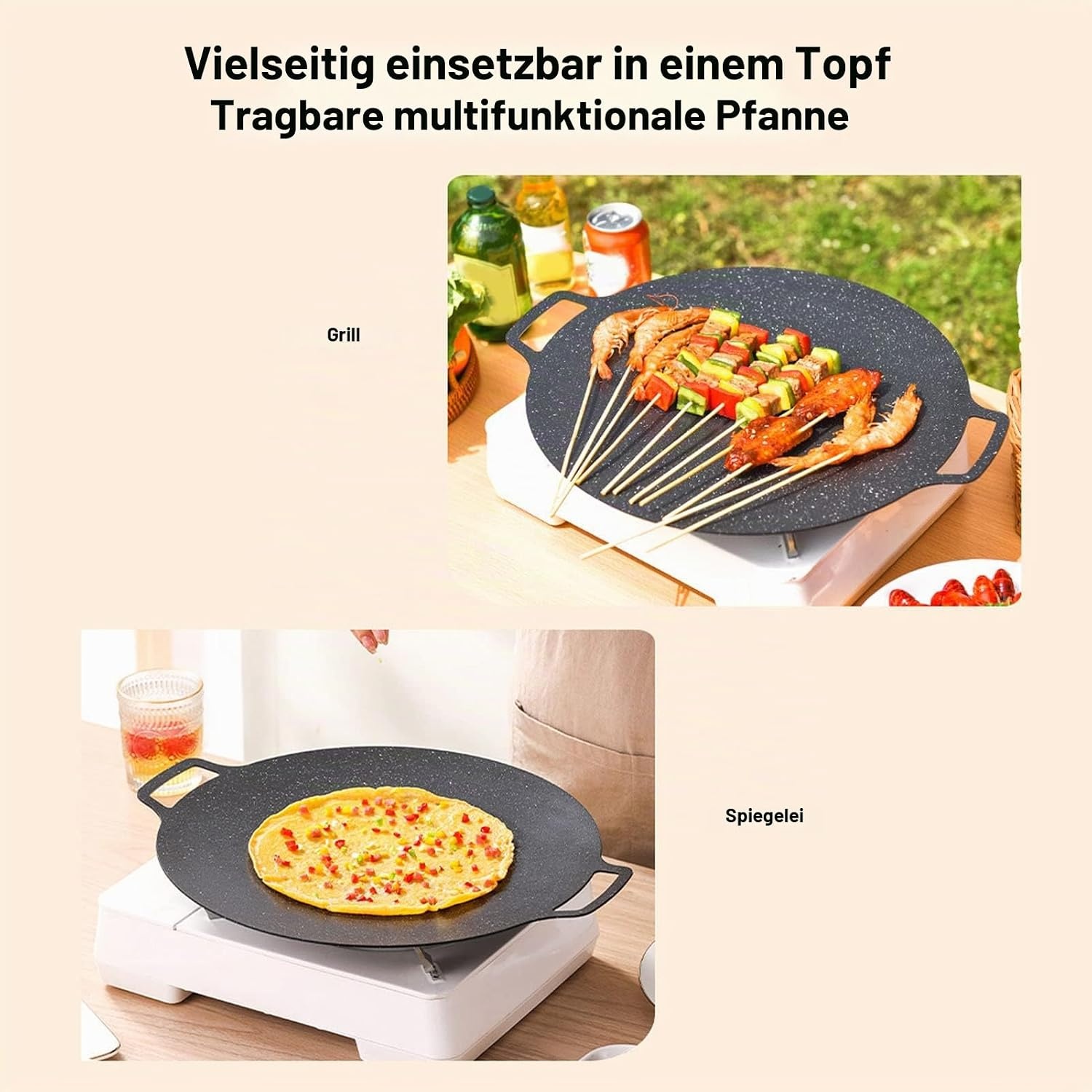 Koreanische Grillpfanne 36 cm - Induktion & Outdoor - bis zu 32% günstiger