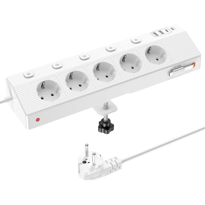 Tisch-Steckdosenleiste 5-fach mit USB & PD 30W - bis zu 31% sparen