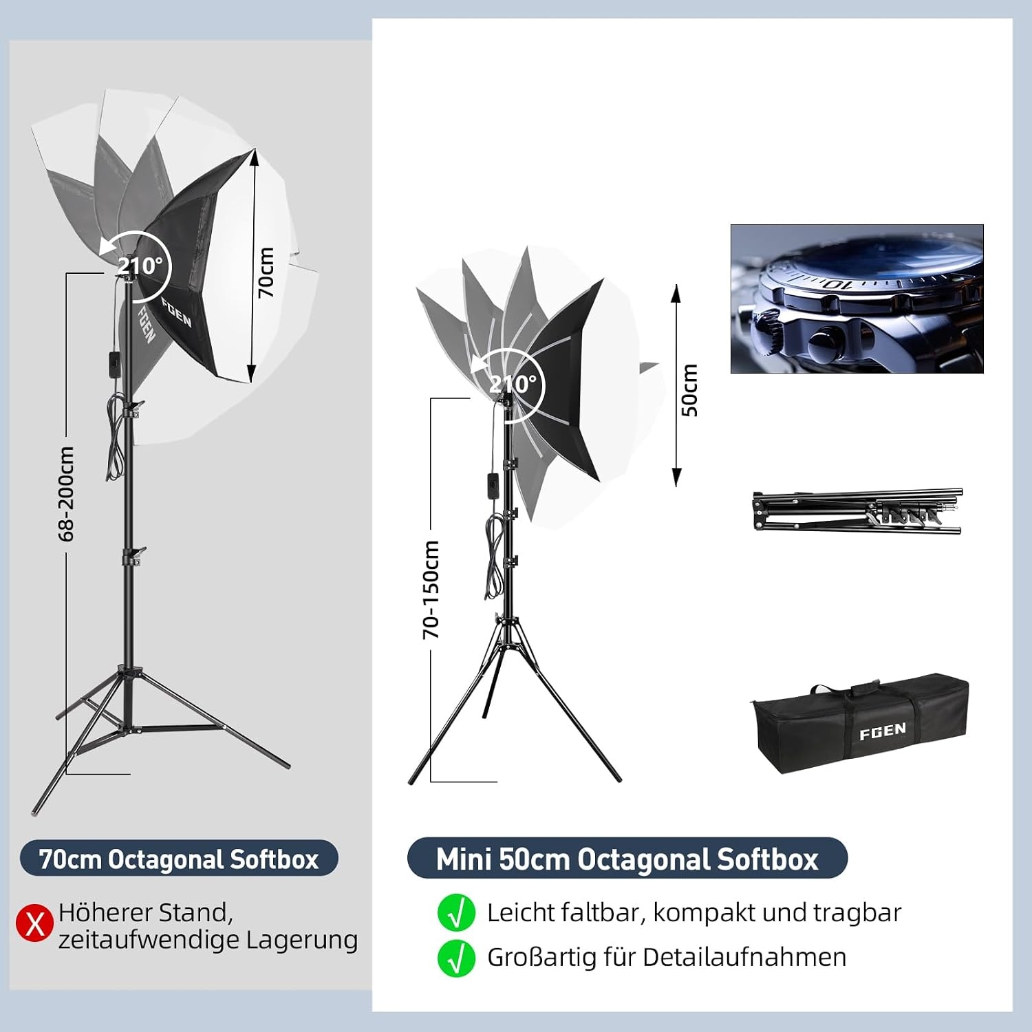 Softbox LED-Set 60W mit Stativ & Fernbedienung - jetzt bis zu 33% günstiger