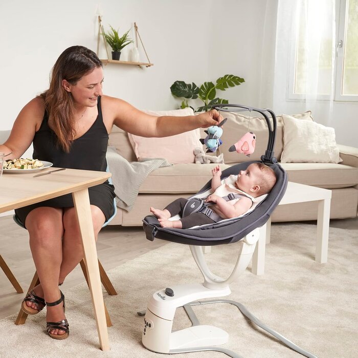 360° Babyschaukel mit 5 Geschwindigkeiten - Farbe Zink - bis zu 35% Rabatt
