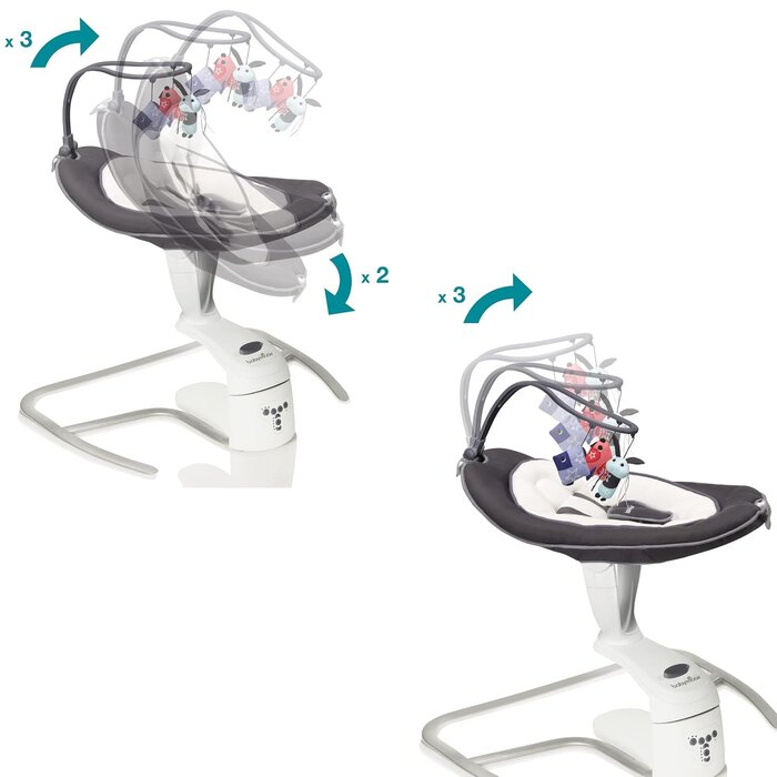 360° Babyschaukel mit 5 Geschwindigkeiten - Farbe Zink - bis zu 35% Rabatt